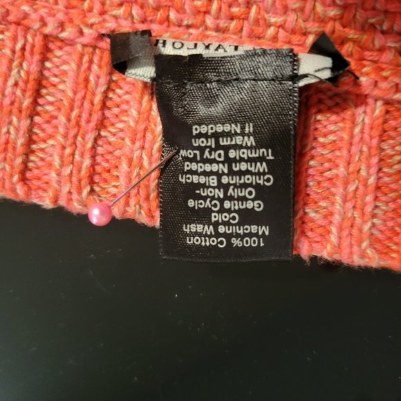 Ann Taylor Coral & Tan Heavy Cardigan - Picture 5 of 5